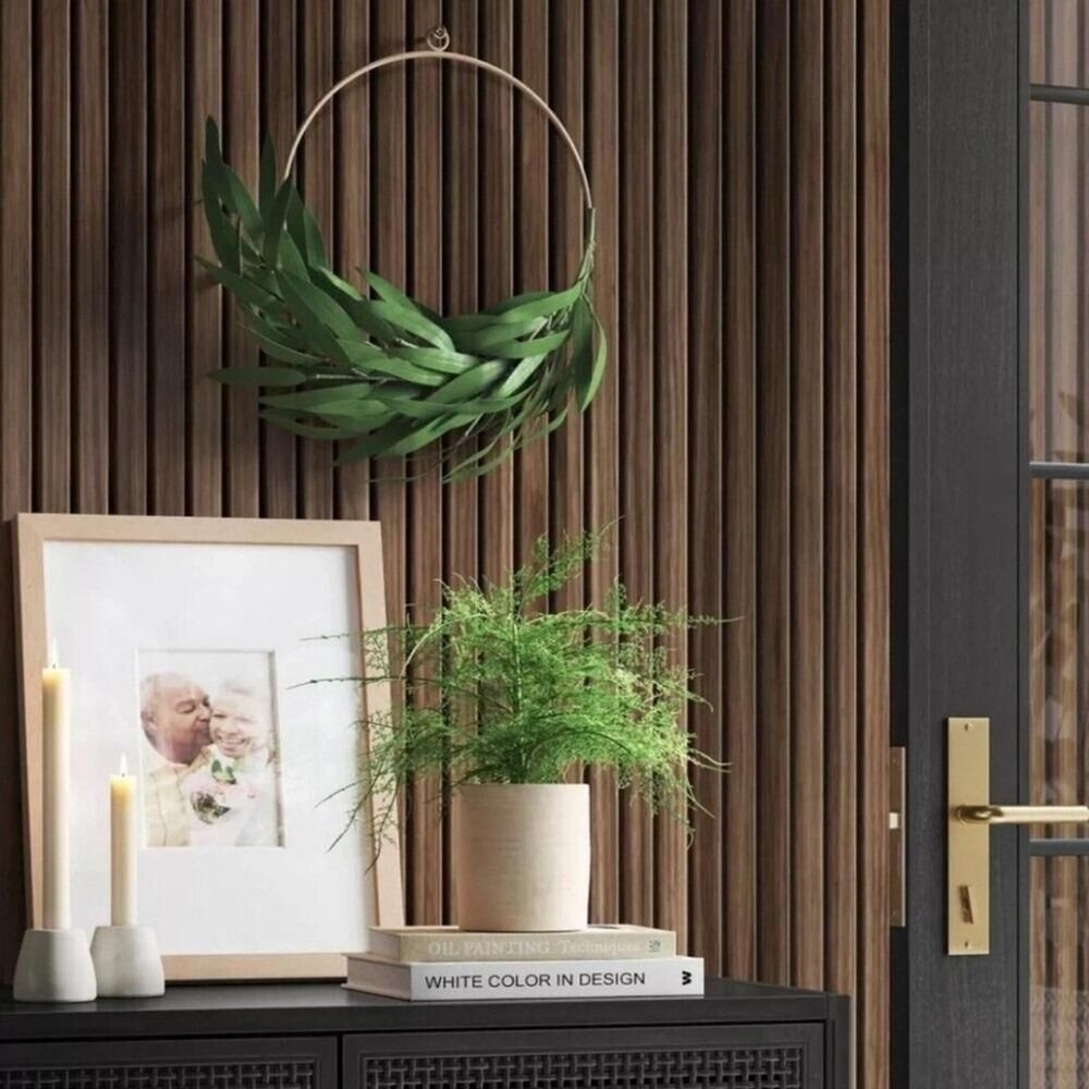 Minimalist greenery wreath Threshold